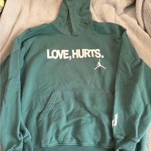 Jordan love hurts eagles hoodie green size Xl
